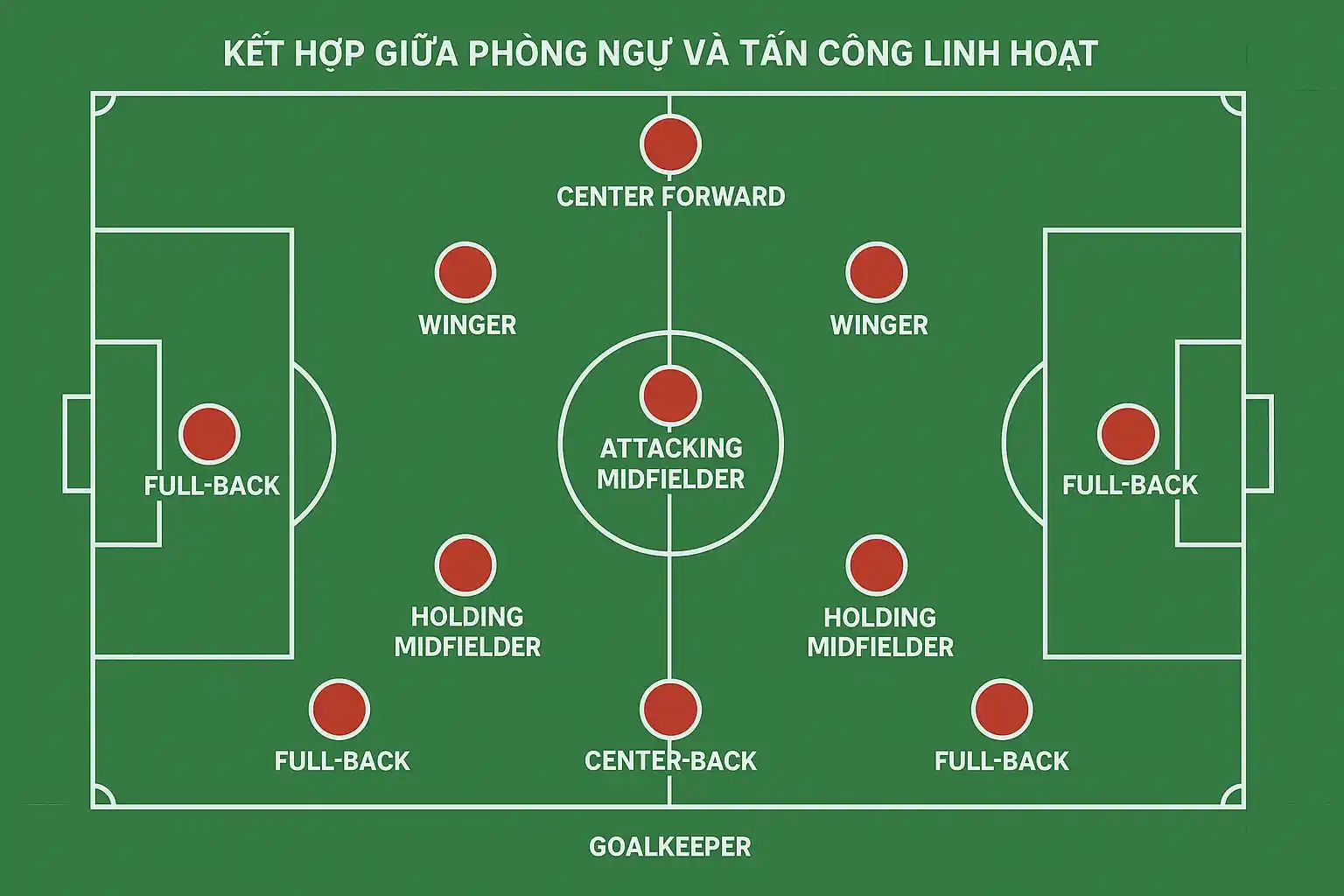 Đội hình 4-2-3-1 kết hợp giữa phòng ngự và tấn công linh hoạt